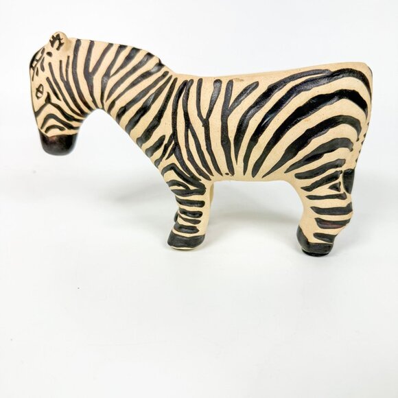 Anthropologie Leah Reena Goren Pottery Zebra Figural Planter - Picture 3 of 7
